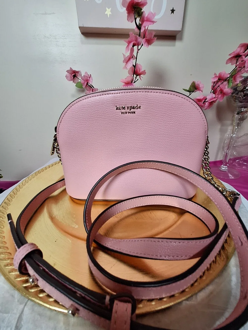 Kate Spade New York Pink Pebbled Leather Crossbody